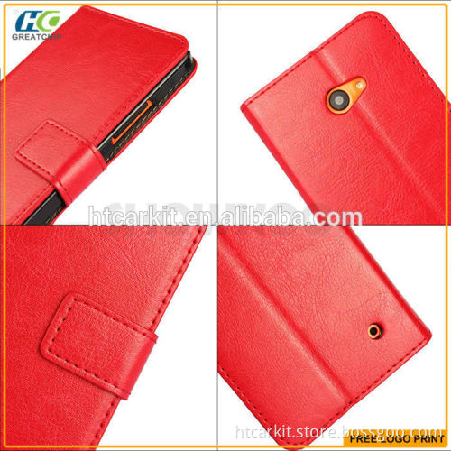 Crazy Horse PU Leather wallet cover stand Flip Case for Microsoft Lumia 535